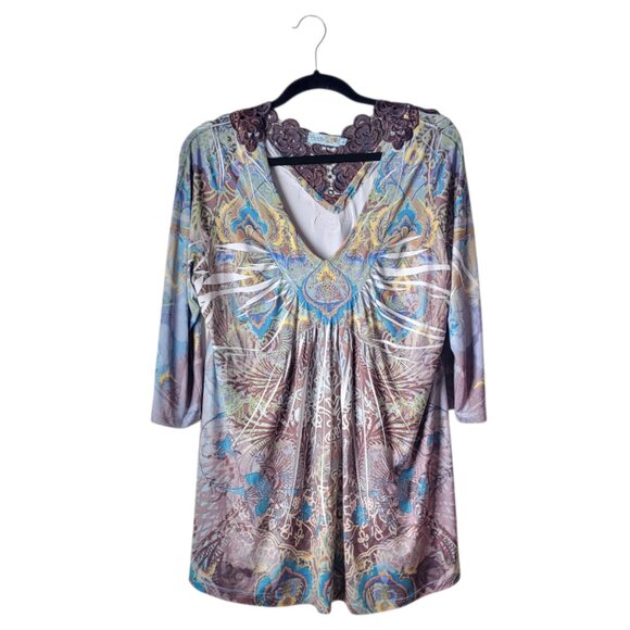 Unity World Wear Bohemian V-neck Tunic - Picture 1 of 9